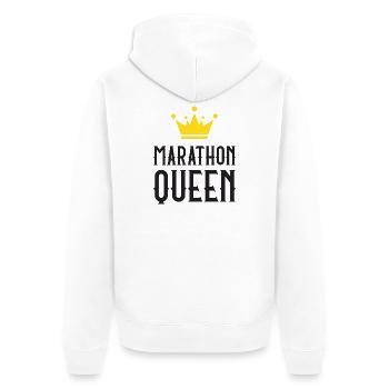 Marathon Queen - Unisex Premium Bio Zip Hoodie - Weiß - Hinten - Thijin (182cm)