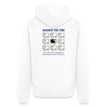 Against the Tide - Unisex Premium Organic Zip Hoodie - white - Back - Thijin (182cm)