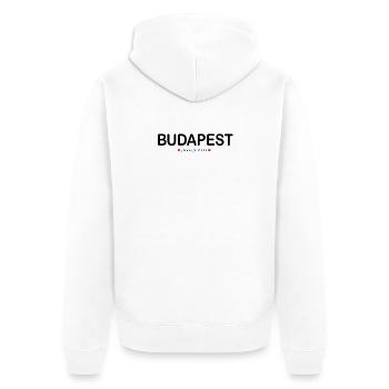 Budapest – Belle ville avec du cœur - Veste à capuche bio Premium Unisexe - blanc - Dos - Thijin (182cm)
