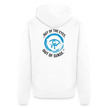 Out of the eyes out of sense - Unisex Premium Bio Zip Hoodie - Weiß - Hinten - Thijin (182cm)