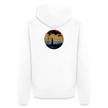Nordsee Ostsee Leuchtturm mit Windflüchter vintage - Unisex Premium Organic Zip Hoodie - white - Back - Thijin (182cm)