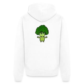 Süßer Brokkoli - Unisex Premium Bio Zip Hoodie - Weiß - Hinten - Thijin (182cm)