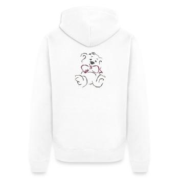 Süßer Teddybär  - Unisex Premium Bio Zip Hoodie - Weiß - Hinten - Thijin (182cm)