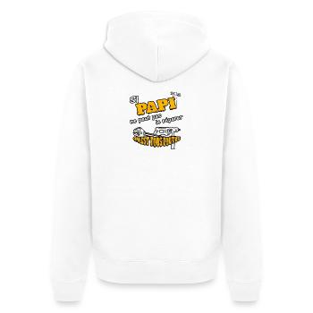 si papi Papy grand-père - Veste à capuche bio Premium Unisexe - blanc - Dos - Thijin (182cm)