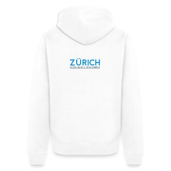 Zürich Gps Koordinaten - Unisex Premium Bio Zip Hoodie - Weiß - Hinten - Thijin (182cm)