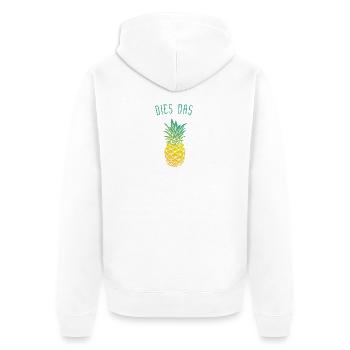 dies das Ananas - Unisex Premium Bio Zip Hoodie - Weiß - Hinten - Thijin (182cm)