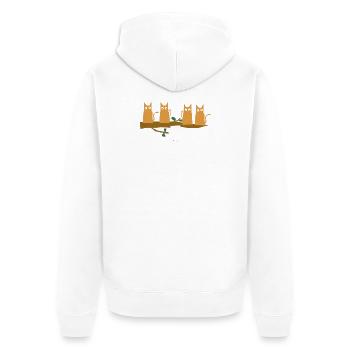 Be Different lustiges Katzen TShirt weiße Katze - Unisex Premium Bio Zip Hoodie - Weiß - Hinten - Thijin (182cm)
