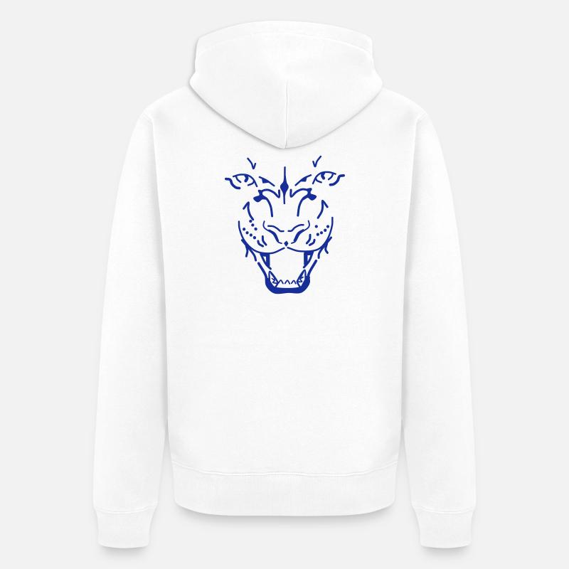 tiger - Premium økologisk unisex-hettejakke - hvit