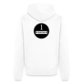 Feinstaub Plakette Umweltplakette Diesel - Unisex Premium Bio Zip Hoodie - Weiß - Hinten - Thijin (182cm)
