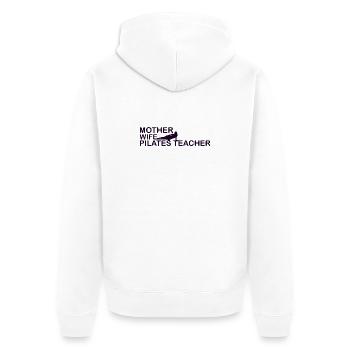 Pilates Mutter / Pilates Lehrer - Unisex Premium Bio Zip Hoodie - Weiß - Hinten - Thijin (182cm)