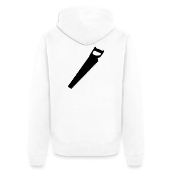 Saw for carpenter or woodworker logo - Unisex Premium Organic Zip Hoodie - white - Back - Thijin (182cm)