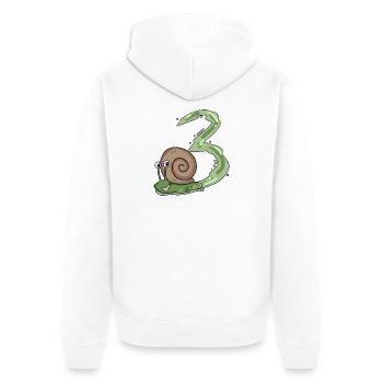 3.Geburtstag Schnecke - 3 Jahre alt Geschenk - Unisex Premium Bio Zip Hoodie - Weiß - Hinten - Thijin (182cm)