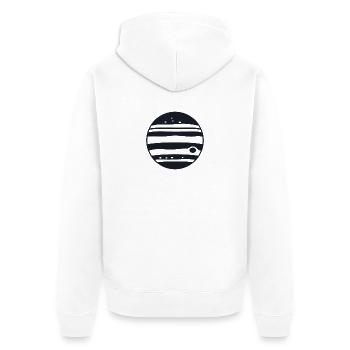 Planète Jupiter - Veste à capuche bio Premium Unisexe - blanc - Dos - Thijin (182cm)
