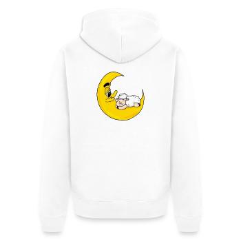 Sheep moon sleeping cute gift - Unisex Premium Organic Zip Hoodie - white - Back - Thijin (182cm)