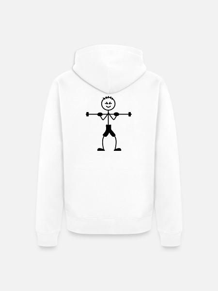Musculation avec beaucoup de poids - Veste à capuche bio Premium Unisexe - blanc