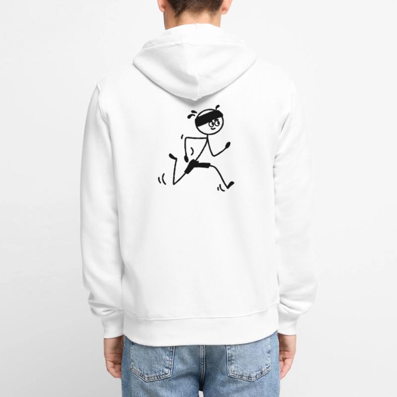 Läufer jung oder Mann mit Schweißband Unisex Premium Bio Zip Hoodie