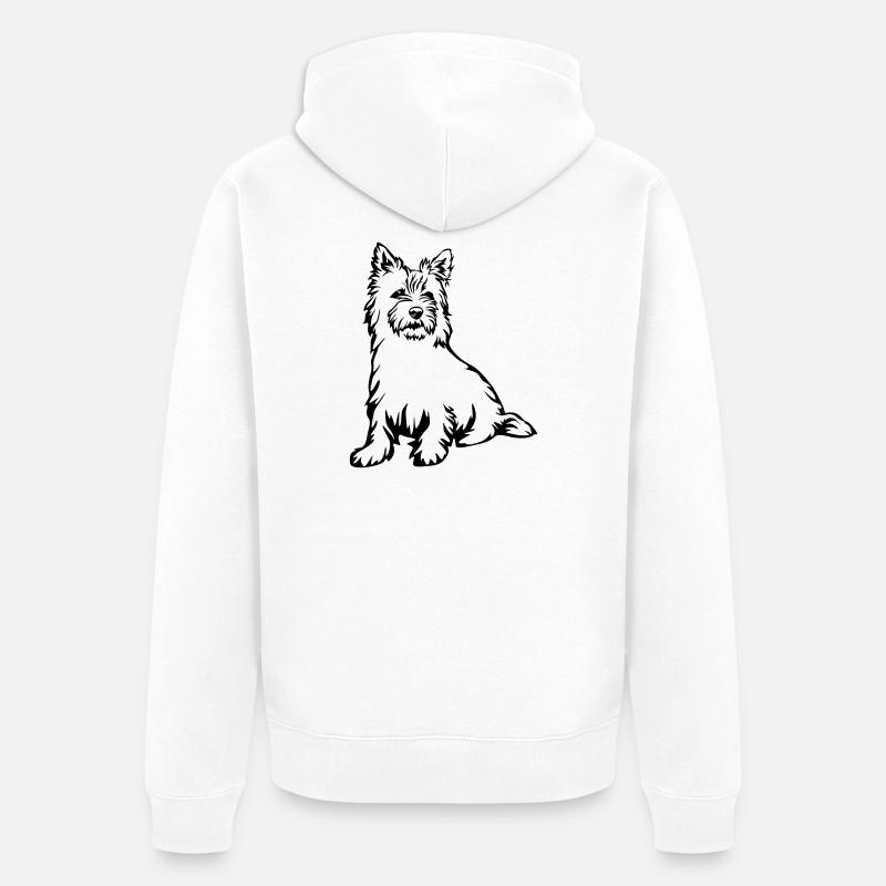 Cairn Terrier - Unisex Premium Bio Zip Hoodie - Weiß