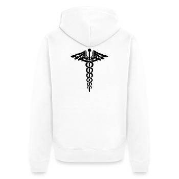 Äskulapstab Asklepiosstab - Unisex Premium Bio Zip Hoodie - Weiß - Hinten - Thijin (182cm)