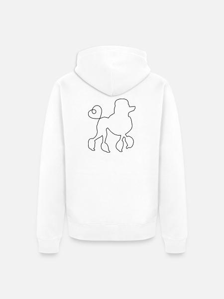 Puddel elsker elsker fan hund elsker - Premium økologisk unisex-hettejakke - hvit