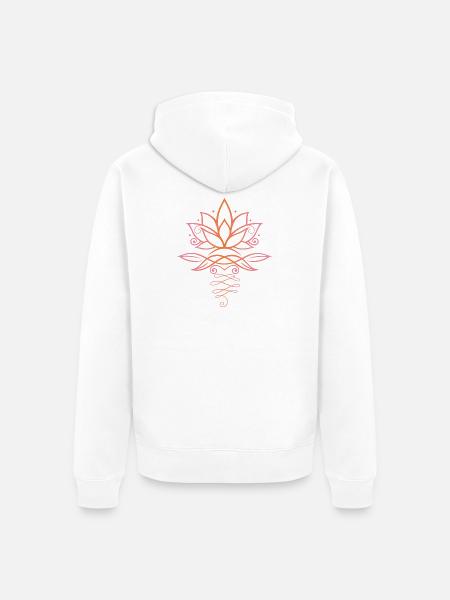 Lotus Lotusblüte Yoga - Unisex Premium Bio Zip Hoodie - Weiß