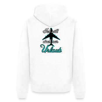 Urlaub Reise Flugzeug Ferien Sprüche - Unisex Premium Bio Zip Hoodie - Weiß - Hinten - Thijin (182cm)