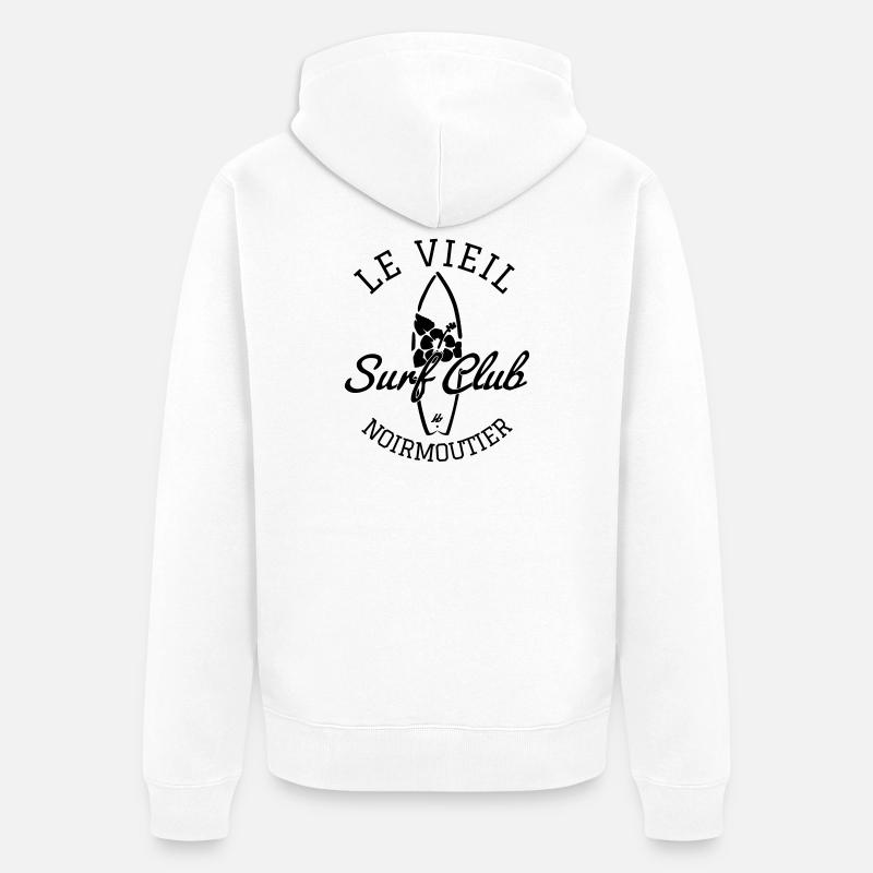 Noirmoutier le Vieil Surf Club - Veste à capuche bio Premium Unisexe - blanc