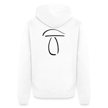 Strichpilz Steinpilz - Unisex Premium Bio Zip Hoodie - Weiß - Hinten - Thijin (182cm)
