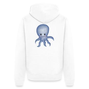 Calmar poulpe - Veste à capuche bio Premium Unisexe - blanc - Dos - Thijin (182cm)