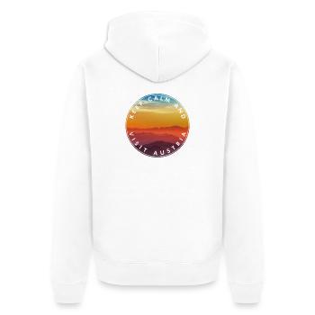 Visit Austria Sunset - Unisex Premium Organic Zip Hoodie - white - Back - Thijin (182cm)