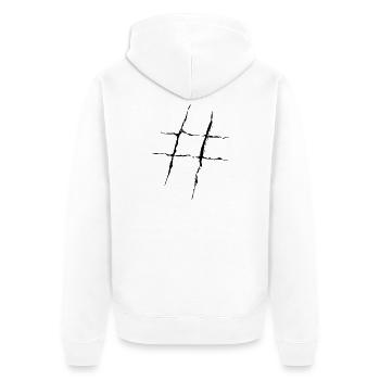 Hashtag - Veste à capuche bio Premium Unisexe - blanc - Dos - Thijin (182cm)
