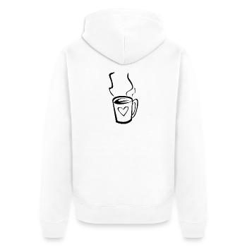 Café avec coeur - Veste à capuche bio Premium Unisexe - blanc - Dos - Thijin (182cm)