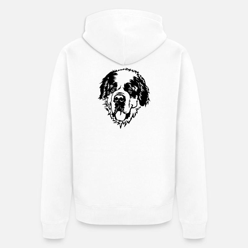 Tête de Saint-Bernard - Veste à capuche bio Premium Unisexe - blanc