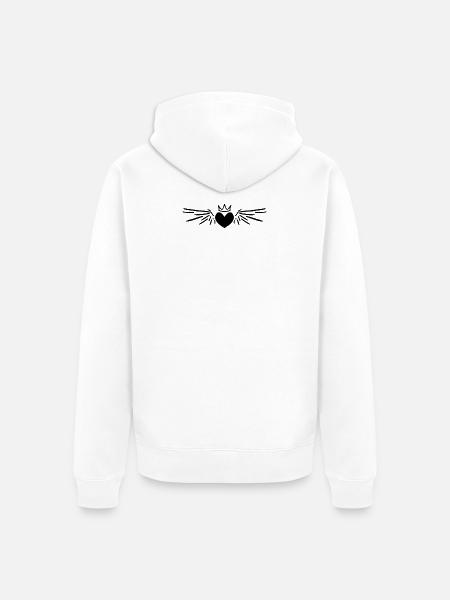 Herz Engel Engelsflügel - Unisex Premium Bio Zip Hoodie - Weiß