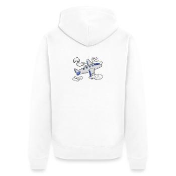 airplane - Unisex Premium Organic Zip Hoodie - white - Back - Thijin (182cm)