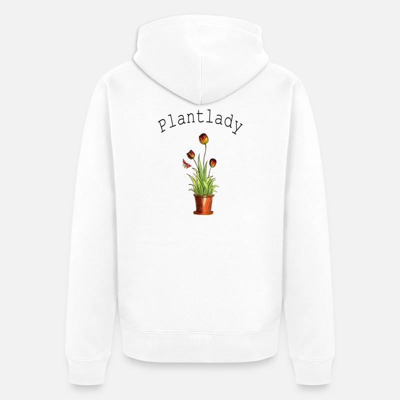 Fleurs Dame - Veste à capuche bio Premium Unisexe - blanc