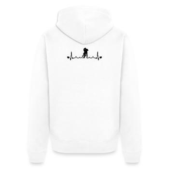 Tango Argentino Heartbeat Tanguera Tanguero - Unisex Premium Bio Zip Hoodie - Weiß - Hinten - Thijin (182cm)