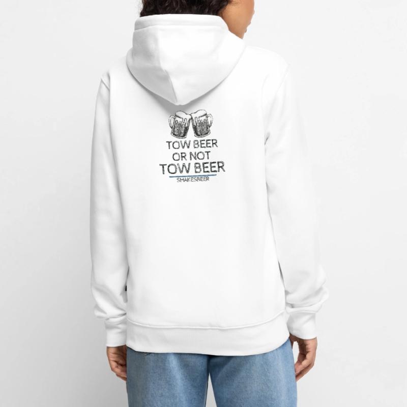 Bier oder nicht Bier Unisex Premium Bio Zip Hoodie