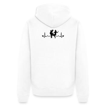 Boogie Woogie Dance Couple Heartbeat - Unisex Premium Organic Zip Hoodie - white - Back - Thijin (182cm)