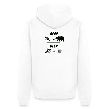 Bear Race and Beer - Unisex Premium Organic Zip Hoodie - white - Back - Thijin (182cm)