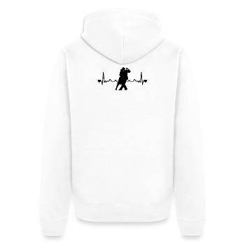Tango Argentino Heartbeat Tango Tänzer Tanzpaar - Unisex Premium Bio Zip Hoodie - Weiß - Hinten - Thijin (182cm)