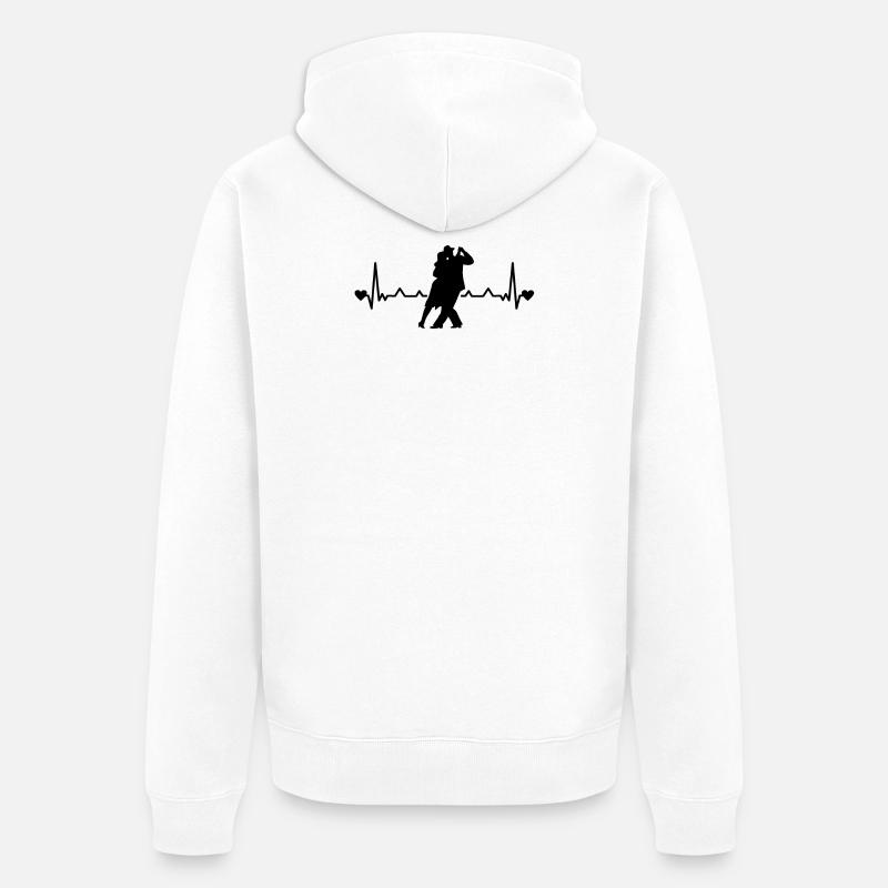 Tango Argentino Heartbeat Tango Danseur Couple - Veste à capuche bio Premium Unisexe - blanc