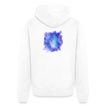 Aquarell malerei Meeresblau - Unisex Premium Bio Zip Hoodie - Weiß - Hinten - Thijin (182cm)