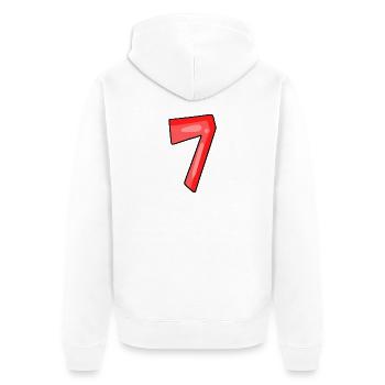 7 - Unisex Premium Bio Zip Hoodie - Weiß - Hinten - Thijin (182cm)