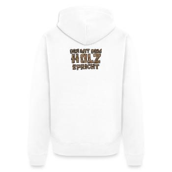 Tischler Schreiner - Unisex Premium Bio Zip Hoodie - Weiß - Hinten - Thijin (182cm)