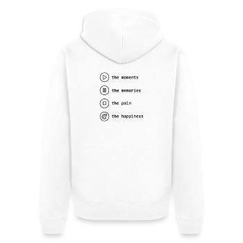 Mental Health Achtsamkeit bewusst leben - Unisex Premium Bio Zip Hoodie - Weiß - Hinten - Thijin (182cm)