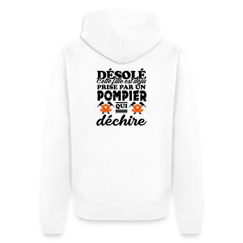 fille prise par un pompier qui déchire - Veste à capuche bio Premium Unisexe - blanc - Dos - Thijin (182cm)
