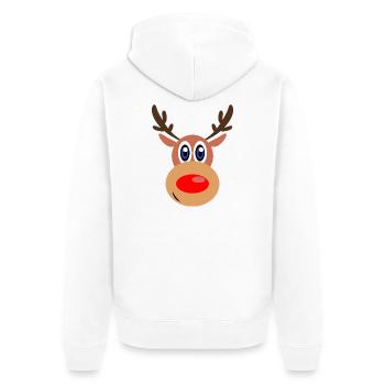 Rudolph Noël de Noël visage - Veste à capuche bio Premium Unisexe - blanc - Dos - Thijin (182cm)