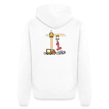 Pelle t-shirt 1 anniversaire 1 ans de garçon t-shirt - Veste à capuche bio Premium Unisexe - blanc - Dos - Thijin (182cm)