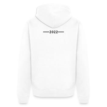 2022 - Unisex Premium Bio Zip Hoodie - Weiß - Hinten - Thijin (182cm)