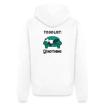 To do list Nothing - Panda Relaxation - Veste à capuche bio Premium Unisexe - blanc - Dos - Thijin (182cm)